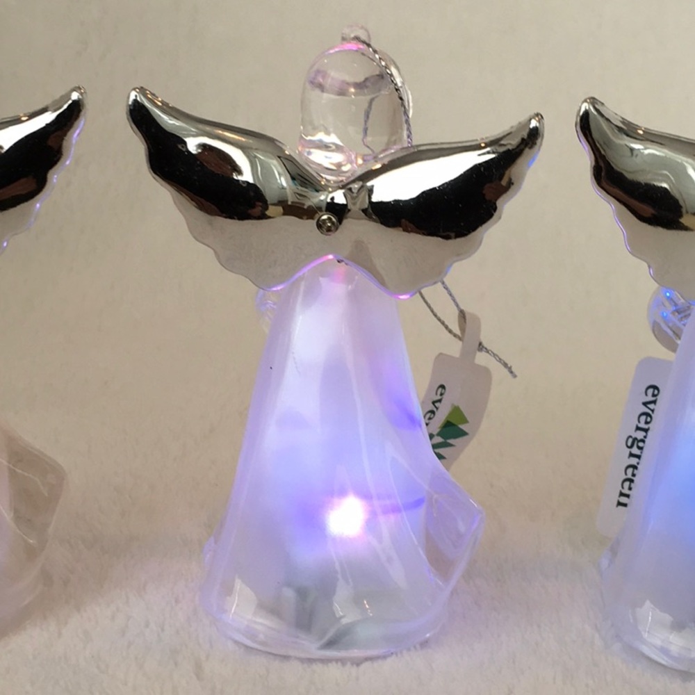 3 LED color changing acrylic Angel ornaments light up multicolor NWT - Picture 6 of 9
